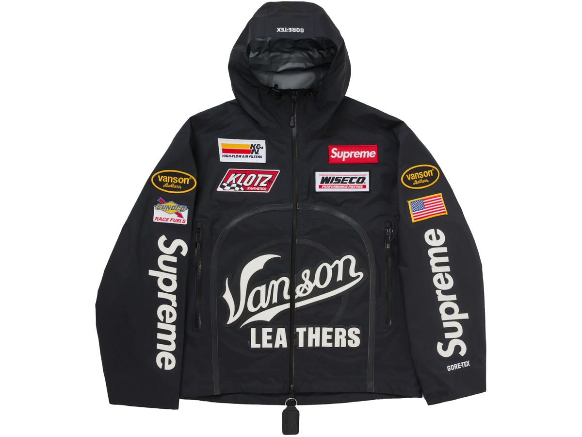 Supreme Vanson Leathers GORE-TEX Shell Jacket Black