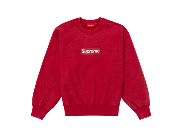 Supreme Washed Box Logo Crewneck Red