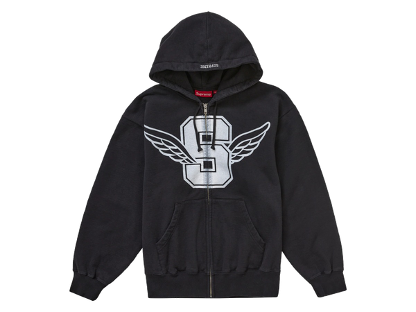 Supreme Wings Zip Up Hooded Sweatshirt Black