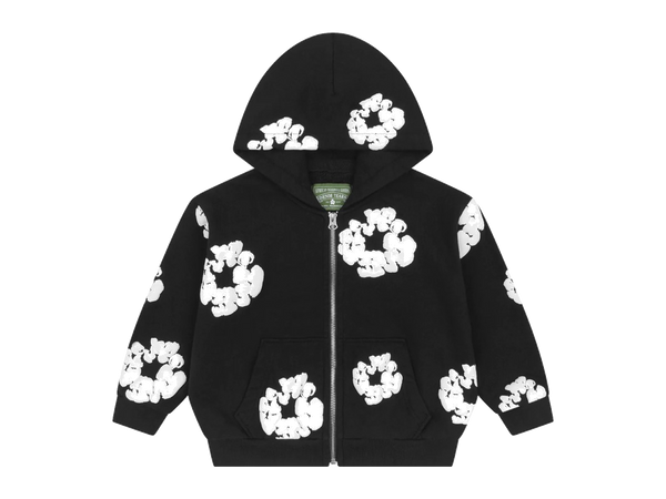 Denim Tears Kids Cotton Wreath Zip Hoodie Black