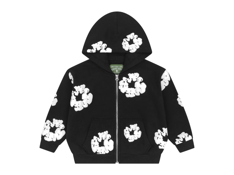 Denim Tears Kids Cotton Wreath Zip Hoodie Black