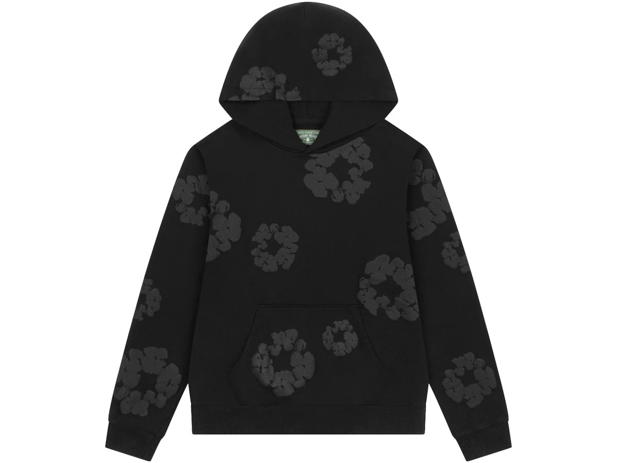 Denim Tears Mono Wreath Hoodie Black