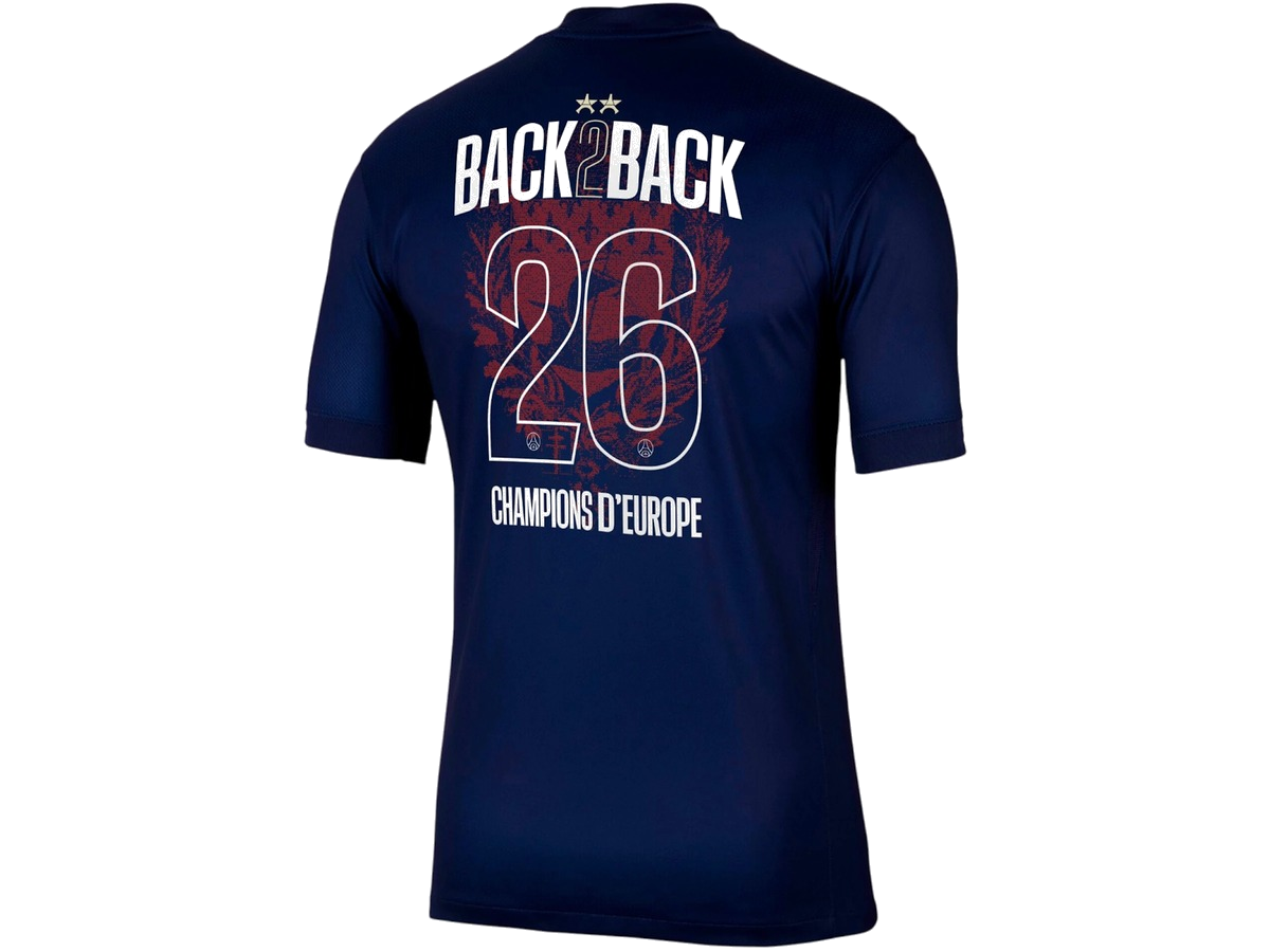 Nike PSG 2025/26 Home Stadium Jersey (Champions of Europe 2026 Print) Navy