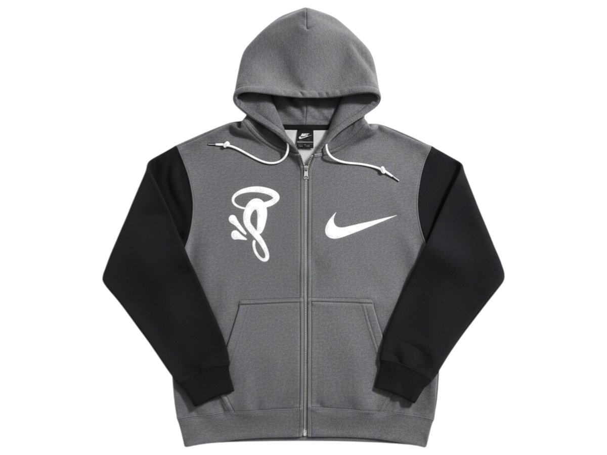 Nike x Syna Solo Swoosh Fleece Full-Zip Hoodie Grey