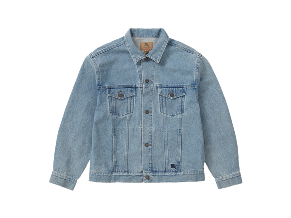 Supreme Burberry Denim Trucker Jacket Washed Blue