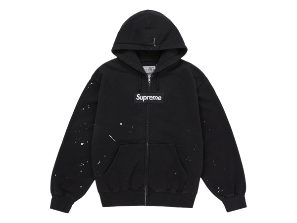 Supreme MM6 Maison Margiela Box Logo Zip Up Hooded Sweatshirt Black