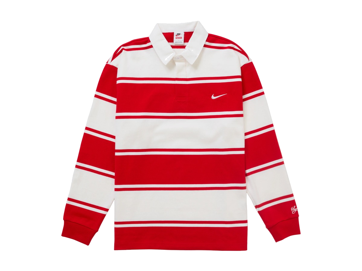 Supreme Nike Stripe Rugby Red