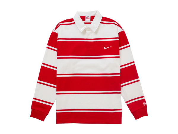 Supreme Nike Stripe Rugby Red