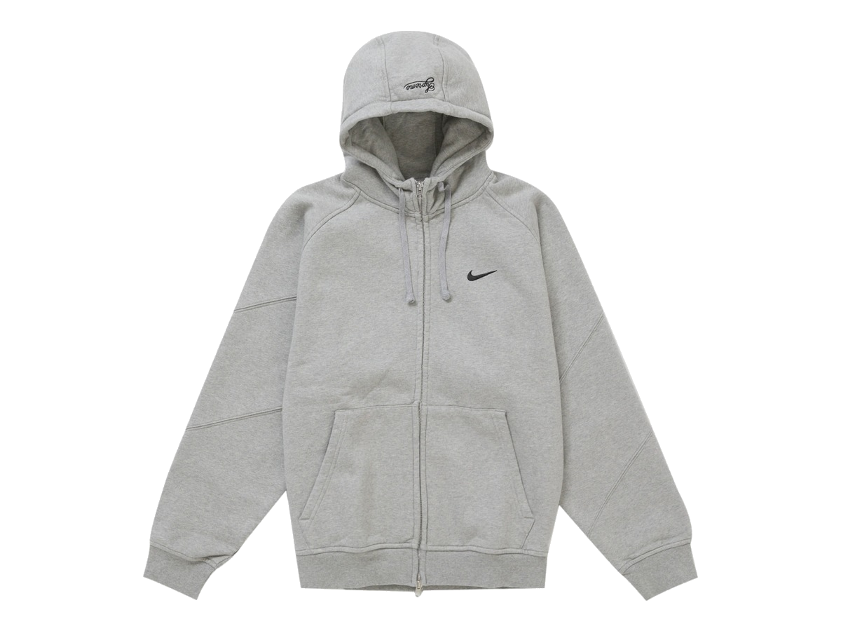 Supreme Nike Zip Up Hooded Sweatshirt Heather Grey