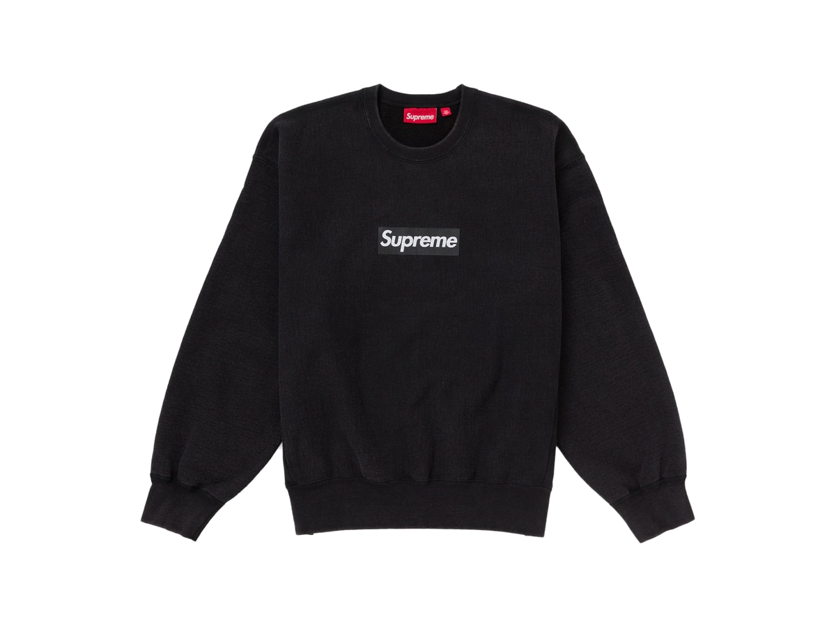 Supreme Washed Box Logo Crewneck Black