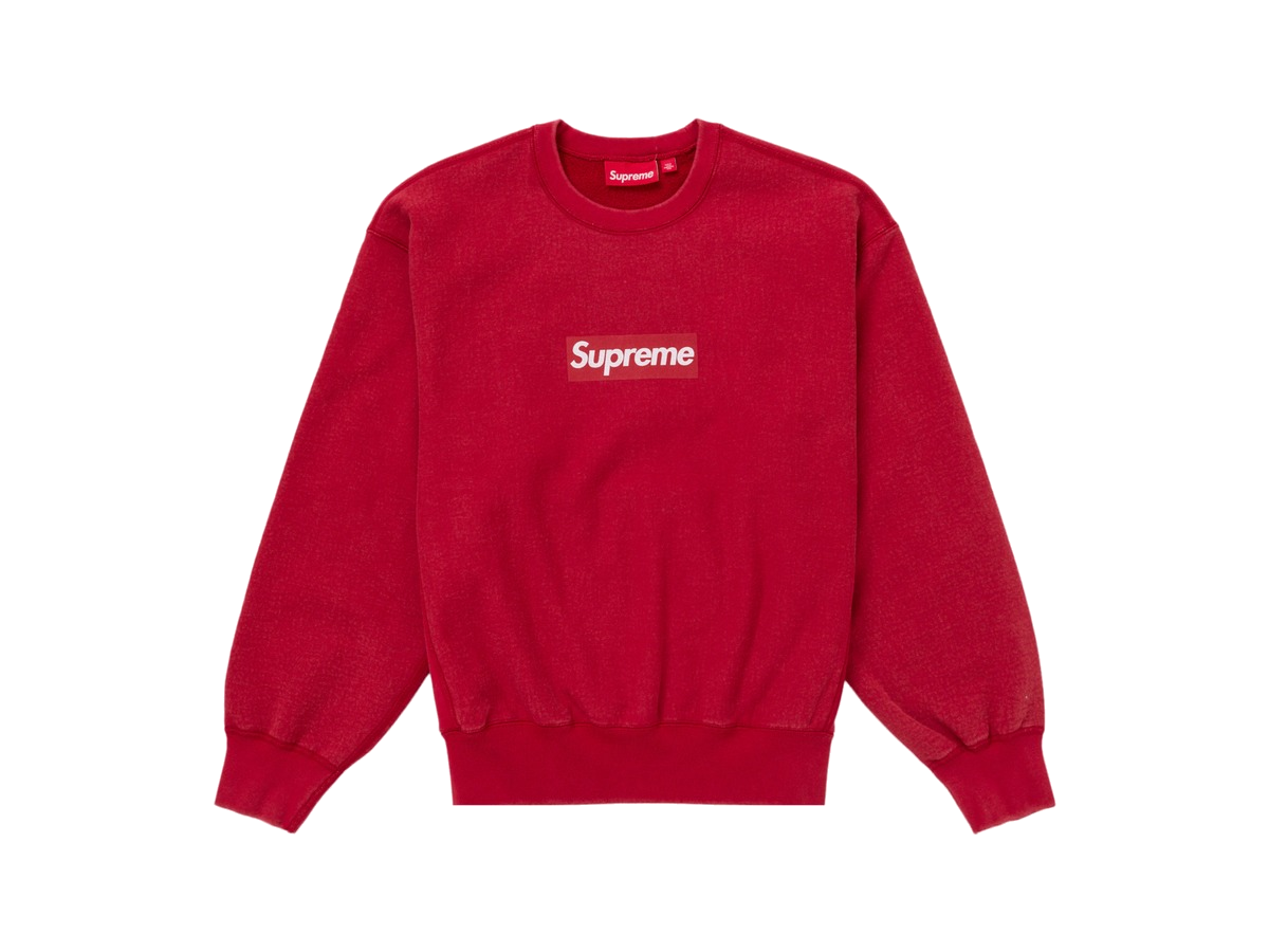 Supreme Washed Box Logo Crewneck Red