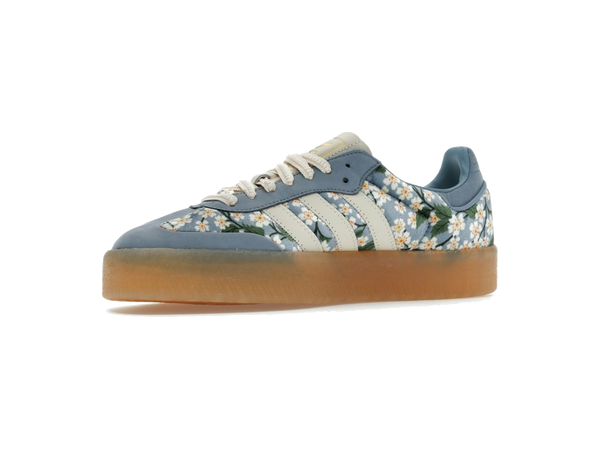 adidas Sambae Liberty London Floral Embroidery Blue Cream White (Women's)
